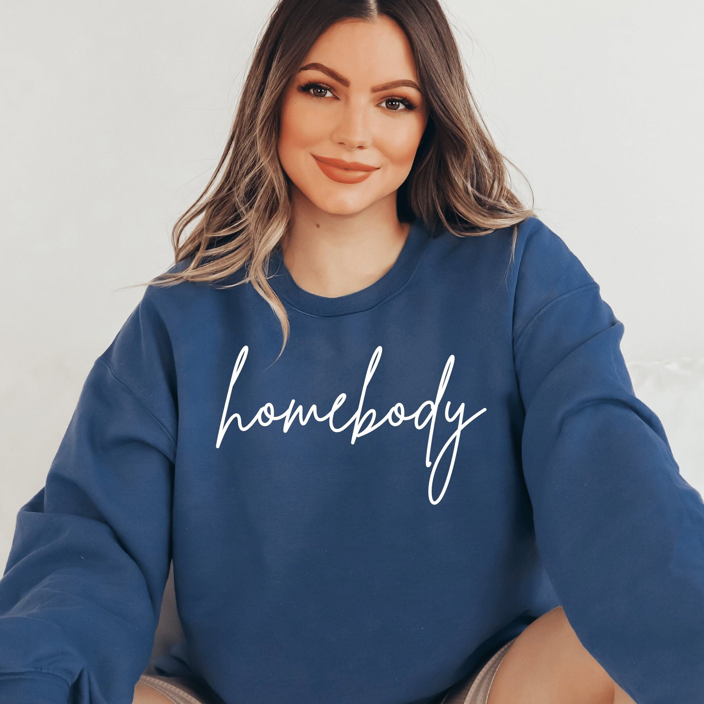 Homebody Embroidered Sweatshirt,Homebody Women’s Sweatshirt, Cute Women's Graphic sweatshirt, Homebody Shirt, Gift for homebody - Happy Place Studio