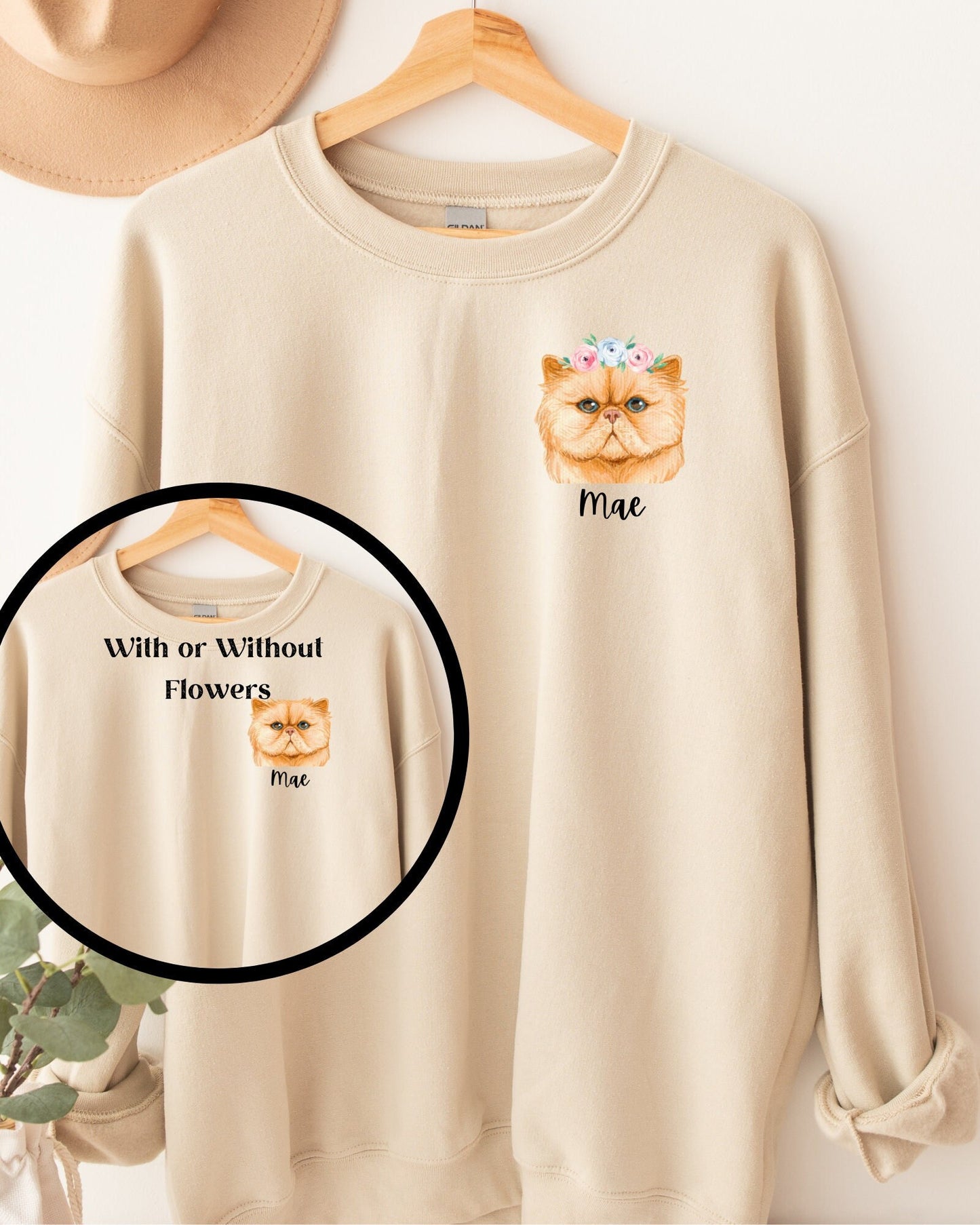 Custom Cat Mom Sweatshirt, Custom Cat Sweatshirt, Personalized Cat Sweatshirt, Cat Lovers Sweatshirt, Gift for Mom, Christmas Gift - Happy Place Studio