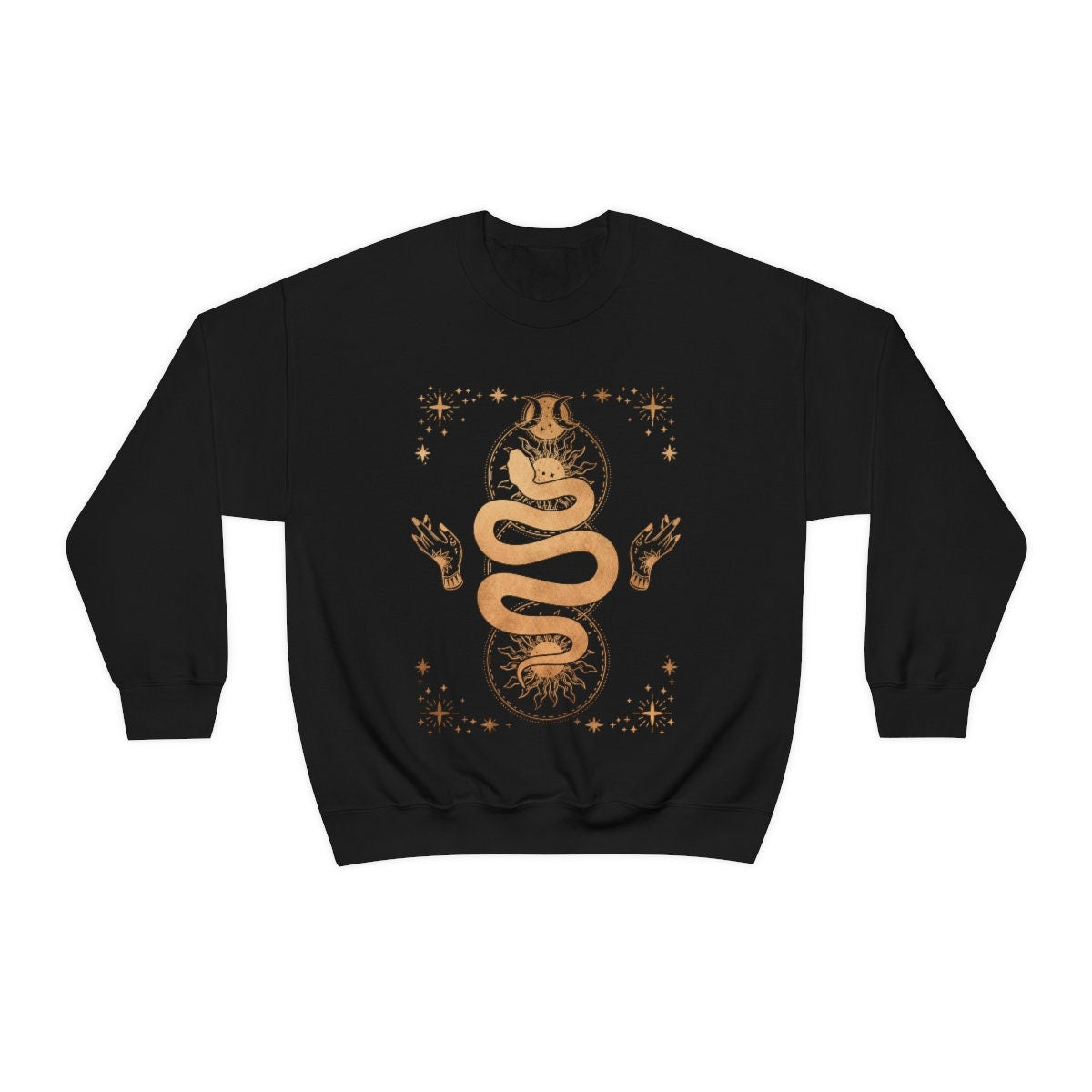 Sun and Moon Crystal Tarot Sweatshirt, Tarot Card Sweatshirt, Plant Lover Sweatshirt, Mystical Tarot Sweatshirt, Celestial Sweatshirt - Happy Place Studio