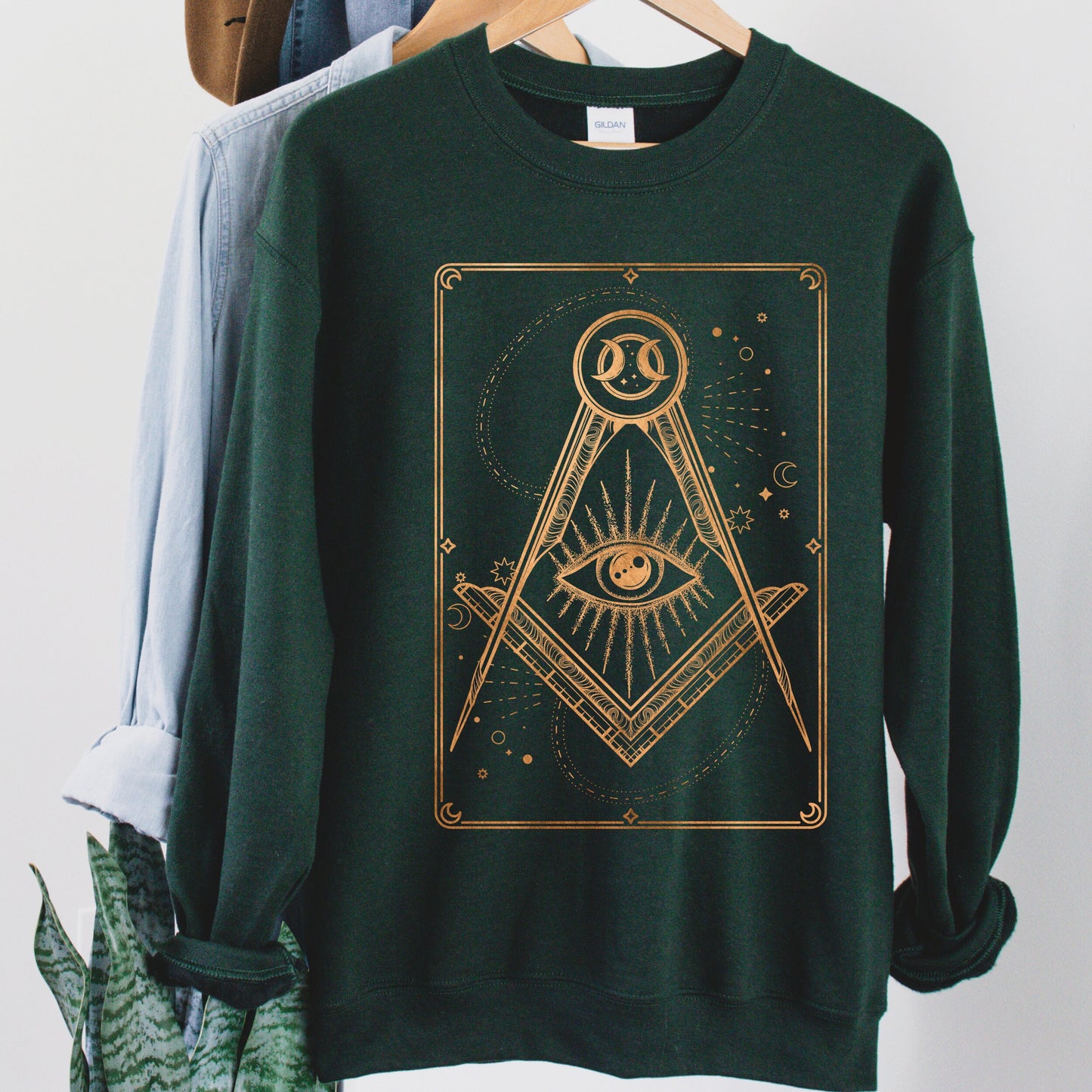 All Seeing Eye Sweatshirt, Tarot Card Sweatshirt, Halloween Sweatshirt, Mystical Tarot Sweatshirt, Celestial Sweatshirt, Witchy Sweat - Happy Place Studio