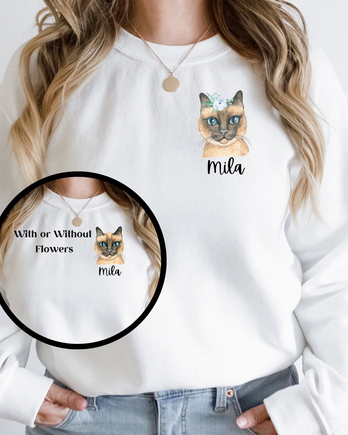 Custom Cat Mom Sweatshirt, Custom Cat Sweatshirt, Personalized Cat Sweatshirt, Cat Lovers Sweatshirt, Gift for Mom, Christmas Gift - Happy Place Studio