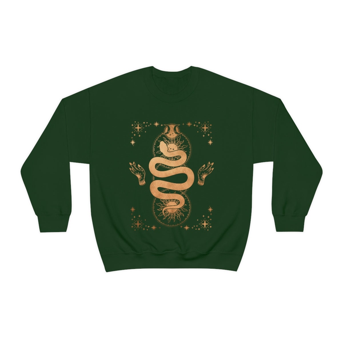 Sun and Moon Crystal Tarot Sweatshirt, Tarot Card Sweatshirt, Plant Lover Sweatshirt, Mystical Tarot Sweatshirt, Celestial Sweatshirt - Happy Place Studio