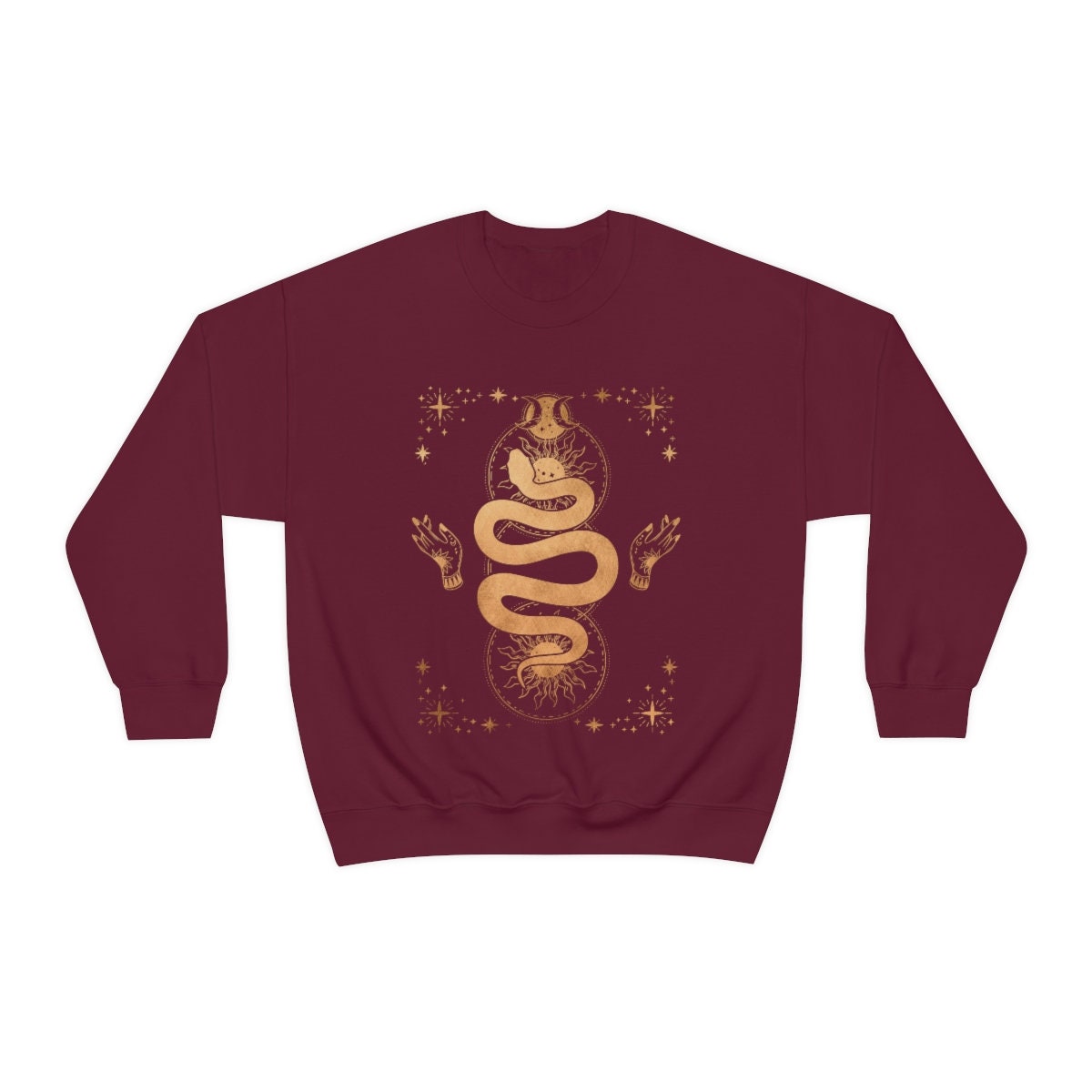 Sun and Moon Crystal Tarot Sweatshirt, Tarot Card Sweatshirt, Plant Lover Sweatshirt, Mystical Tarot Sweatshirt, Celestial Sweatshirt - Happy Place Studio