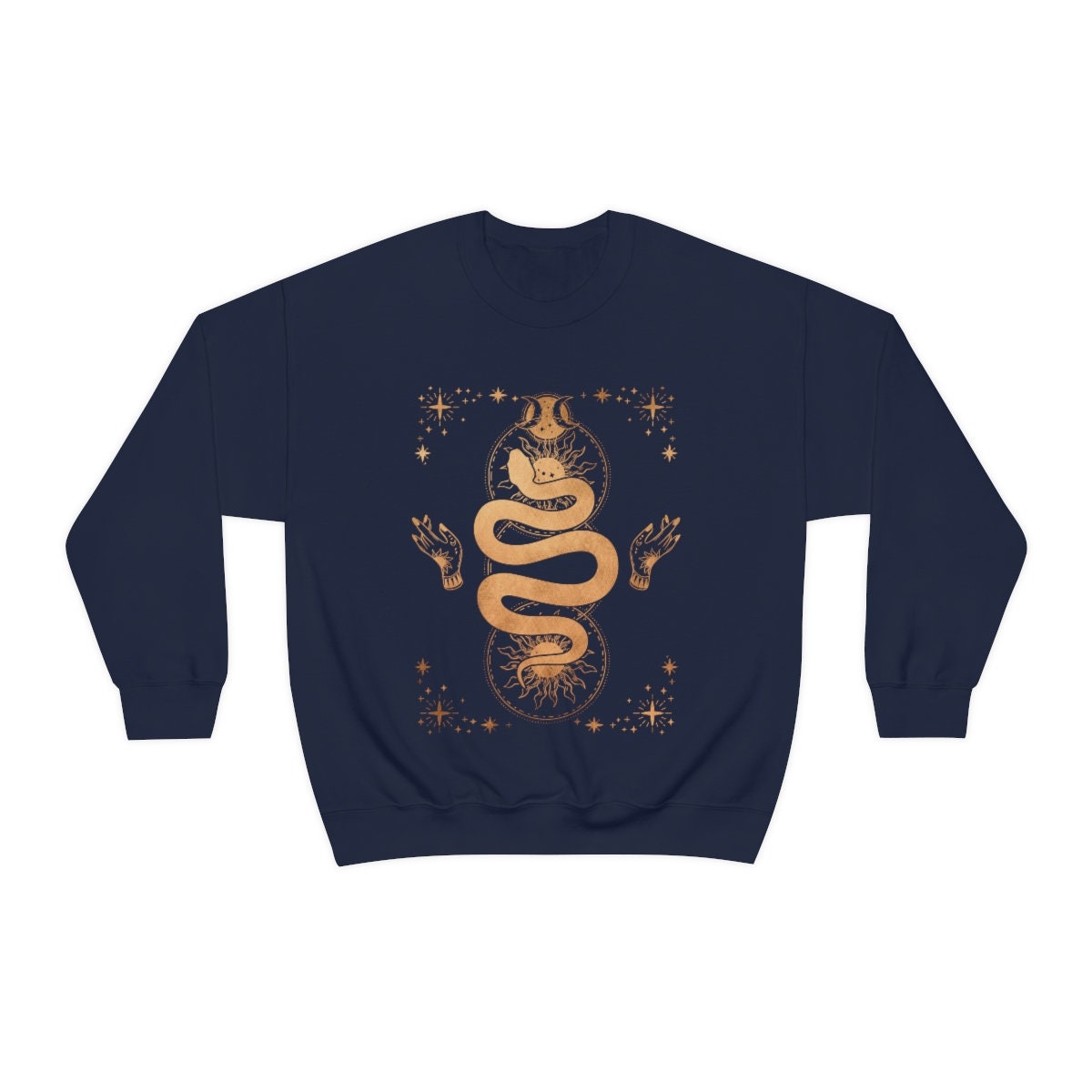 Sun and Moon Crystal Tarot Sweatshirt, Tarot Card Sweatshirt, Plant Lover Sweatshirt, Mystical Tarot Sweatshirt, Celestial Sweatshirt - Happy Place Studio