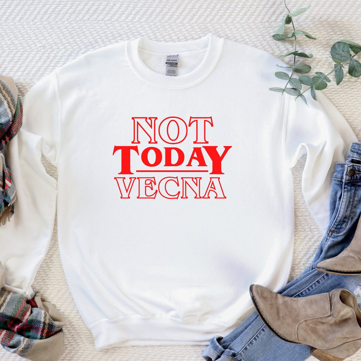 Not Today Vecna shirt, Stranger Gifts, Things shirt, Hawkins Sweatshirt, Upside Down - Happy Place Studio