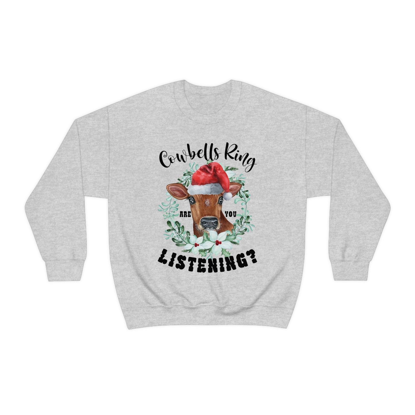 Christmas Cow Sweatshirt, Funny Cow Sweatshirt , Gift for Cow Lover, Gift for Farmer, Cow Sweater, Merry Christmoos, Christmas Gift - Happy Place Studio