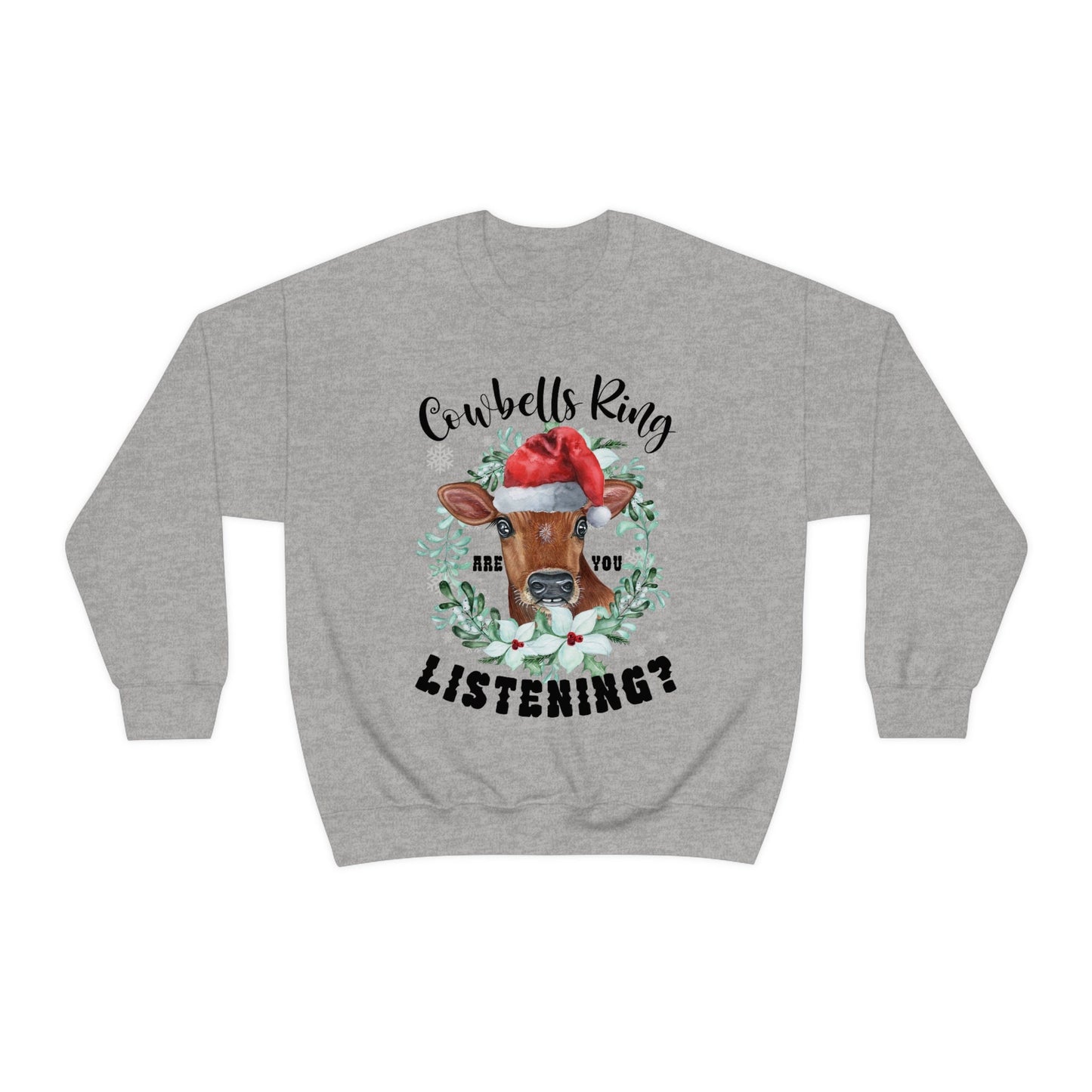 Christmas Cow Sweatshirt, Funny Cow Sweatshirt , Gift for Cow Lover, Gift for Farmer, Cow Sweater, Merry Christmoos, Christmas Gift - Happy Place Studio