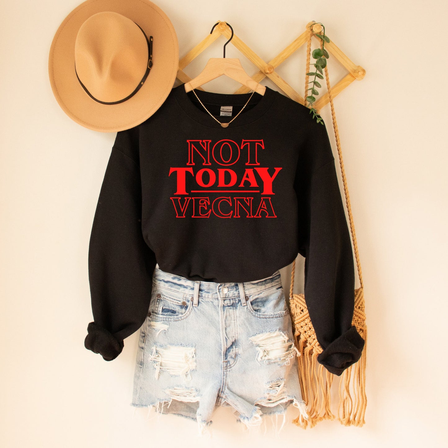 Not Today Vecna shirt, Stranger Gifts, Things shirt, Hawkins Sweatshirt, Upside Down - Happy Place Studio