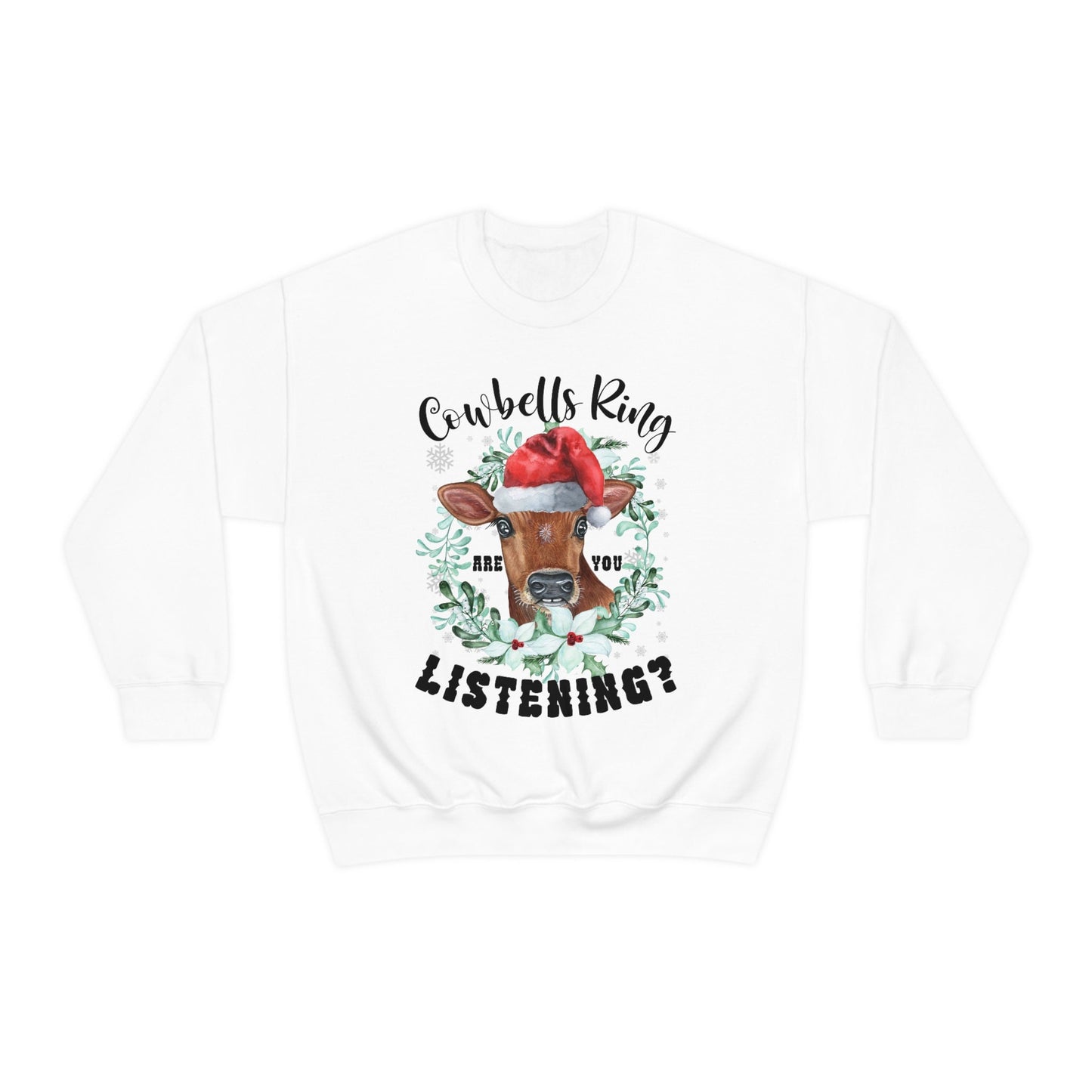 Christmas Cow Sweatshirt, Funny Cow Sweatshirt , Gift for Cow Lover, Gift for Farmer, Cow Sweater, Merry Christmoos, Christmas Gift - Happy Place Studio
