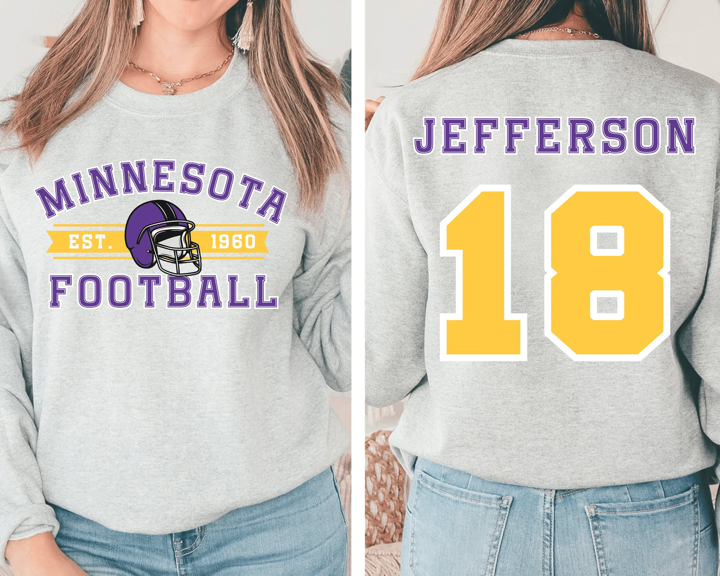 Justin Jefferson Sweatshirt - Happy Place Studio