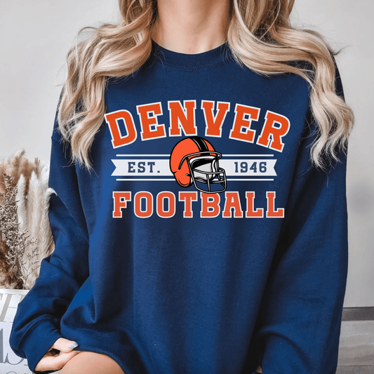 Vintage Denver Football Sweatshirt - Happy Place Studio