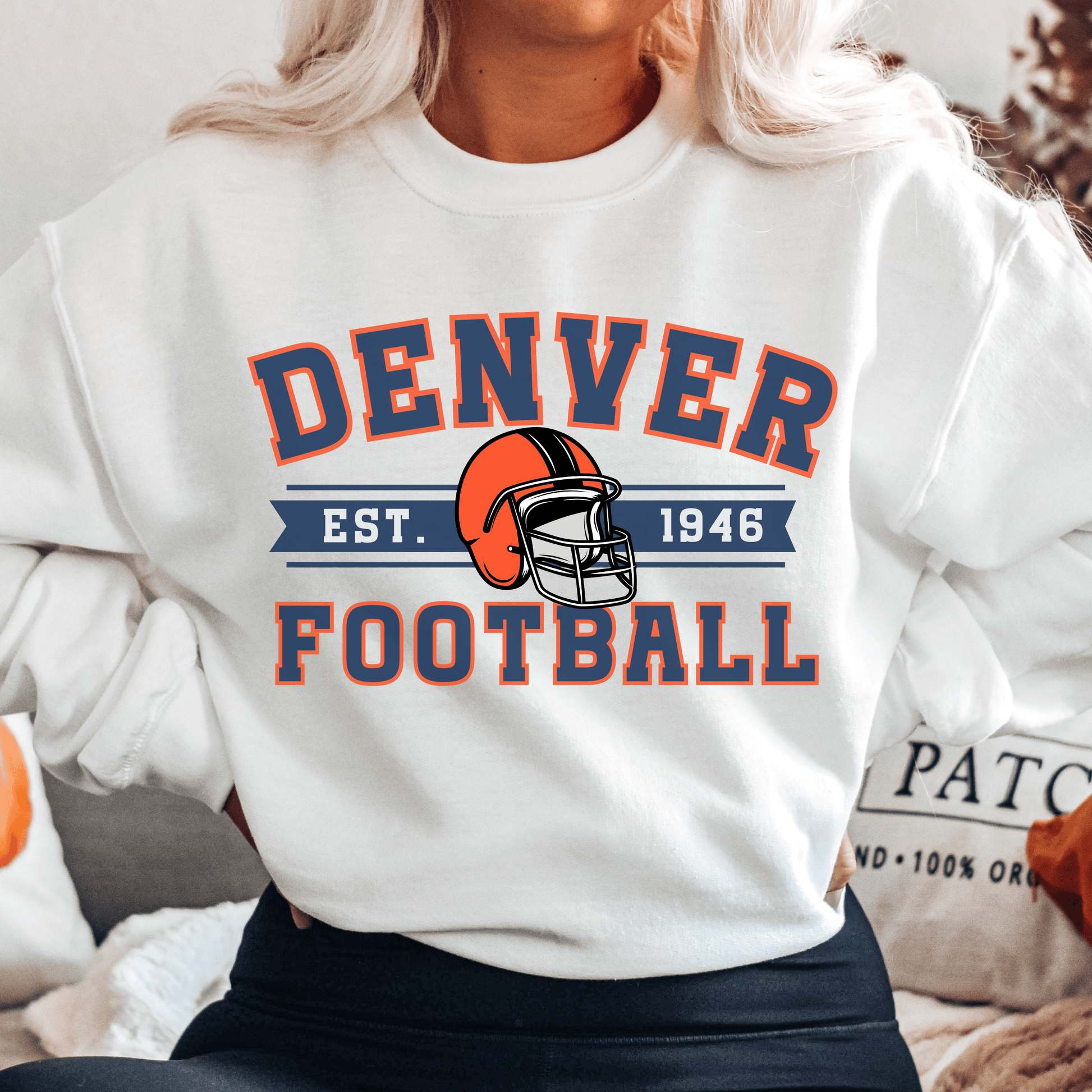 Vintage Denver Football Sweatshirt - Happy Place Studio