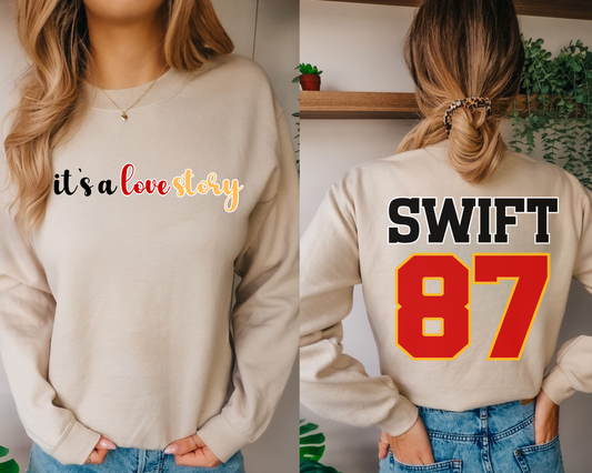 Travis Kelce Love Story Sweatshirt - Happy Place Studio