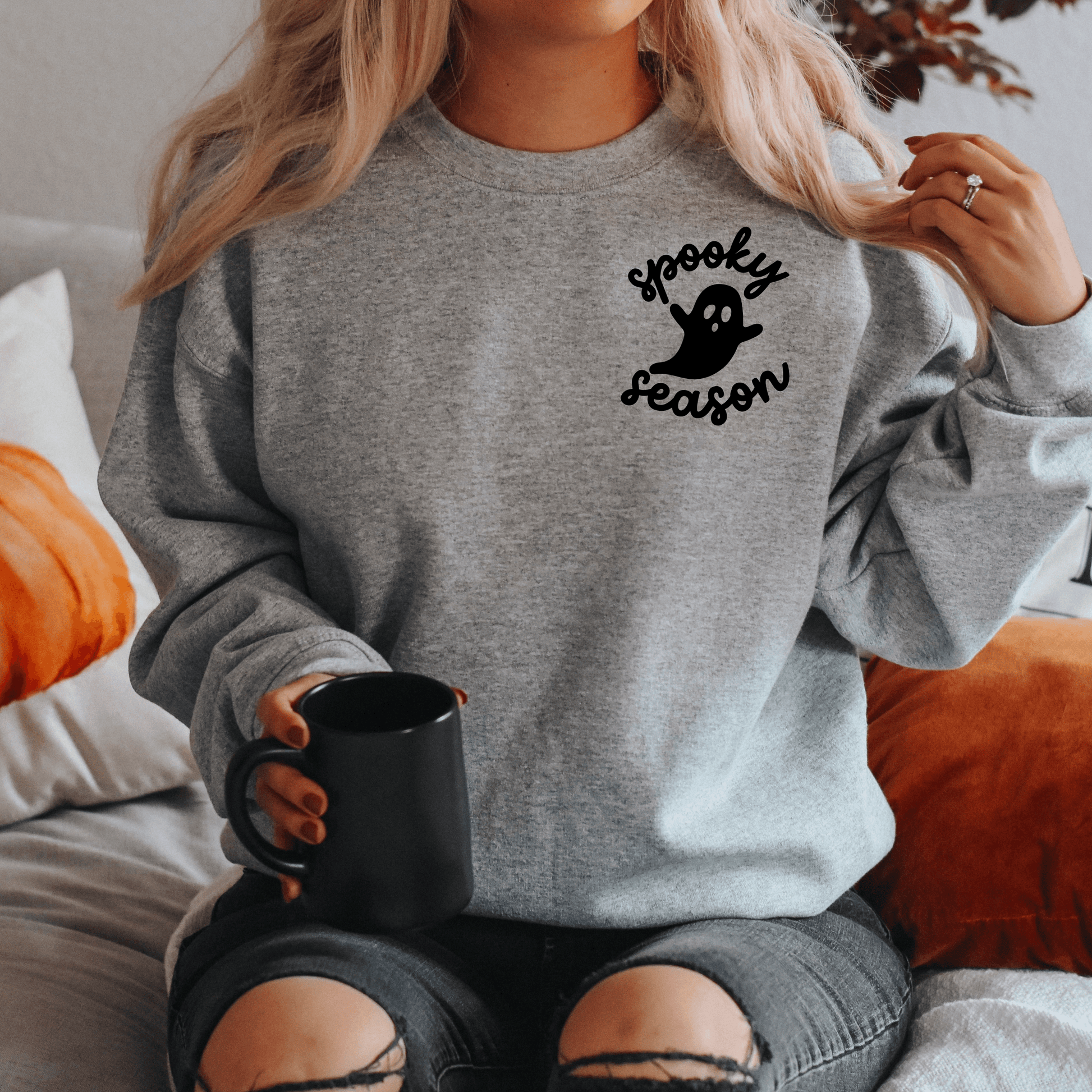 Embroidered Spooky Season Sweatshirt - Happy Place Studio