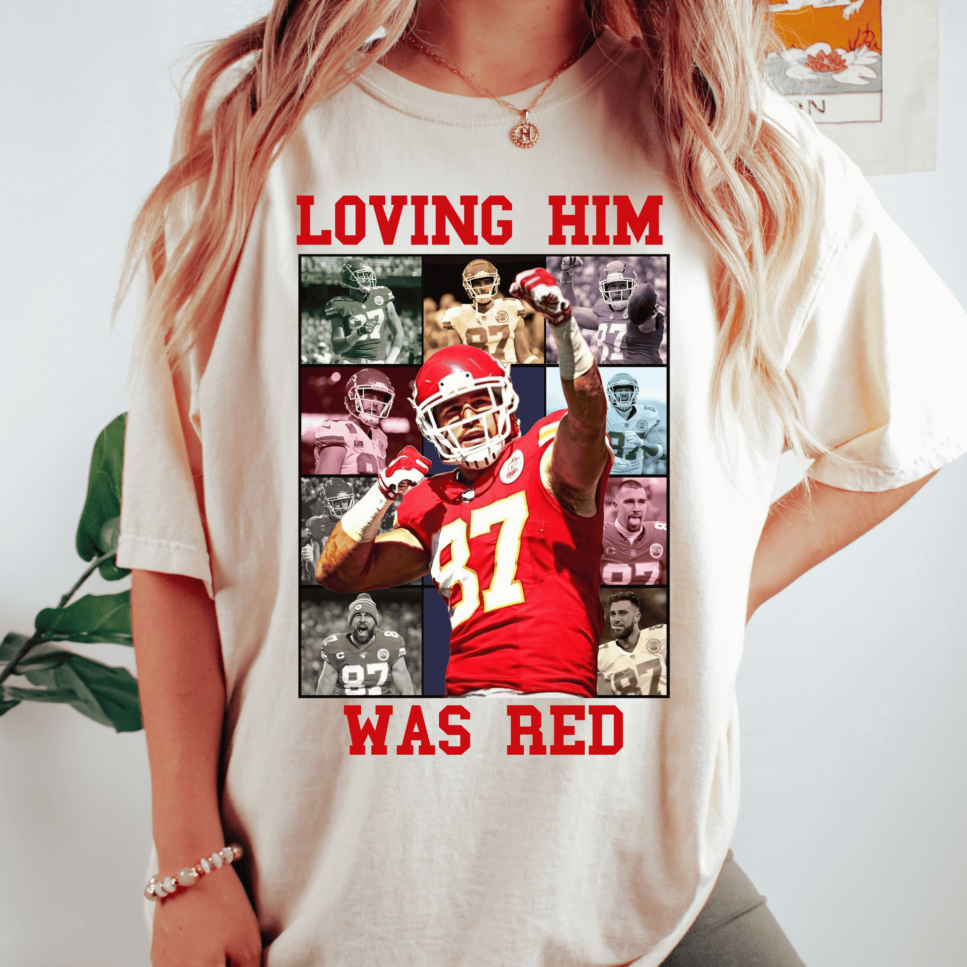 Comfort Colors Travis Kelce Loving Him Shirt - Happy Place Studio