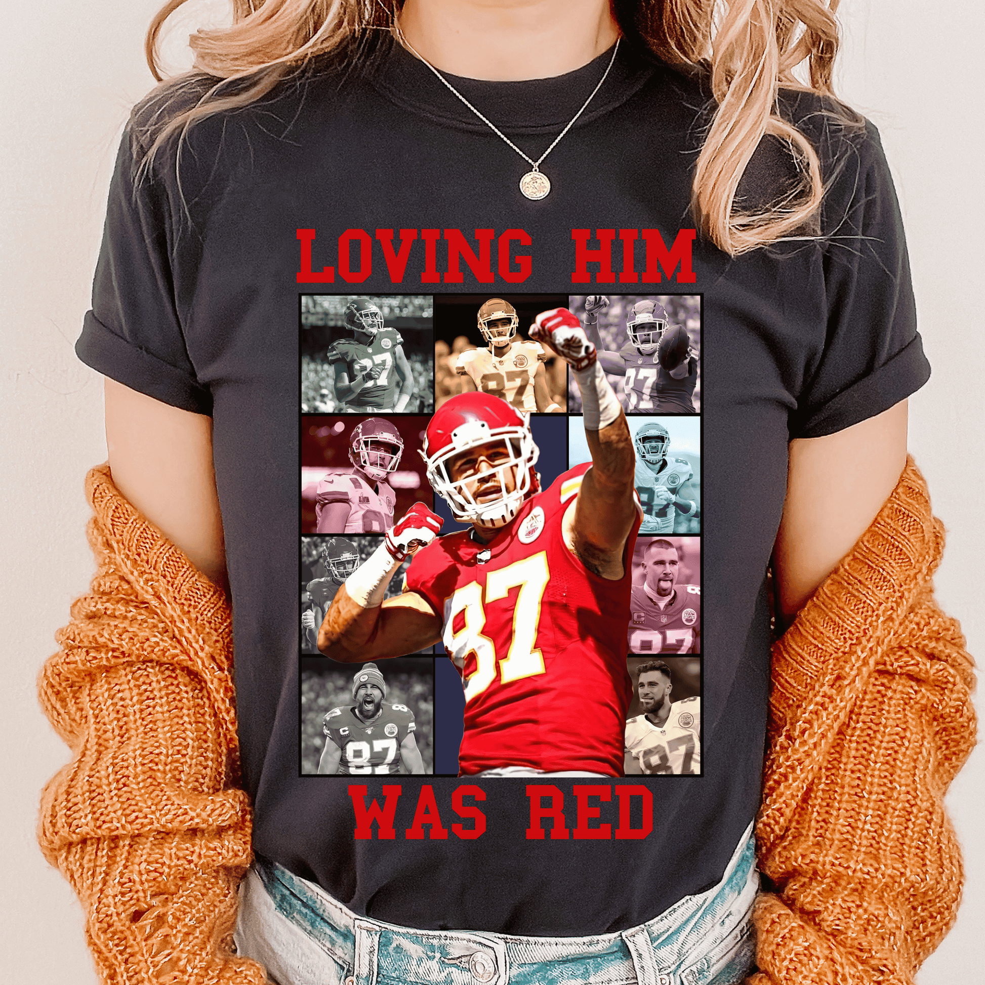 Comfort Colors Travis Kelce Loving Him Shirt - Happy Place Studio
