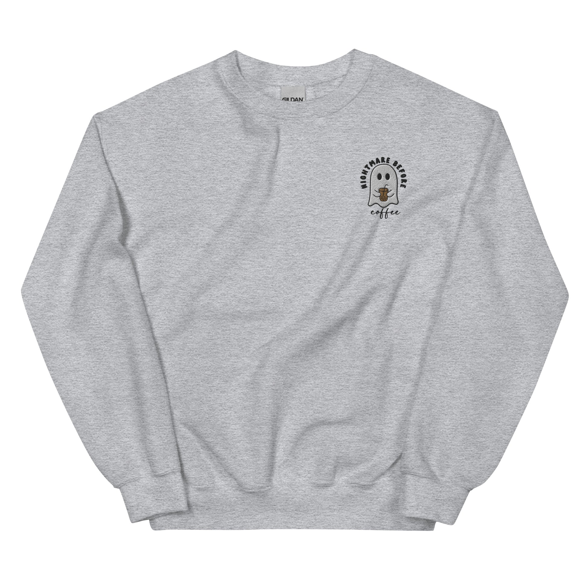 Embroidered Nightmare Before Iced Coffee Sweatshirt - Happy Place Studio