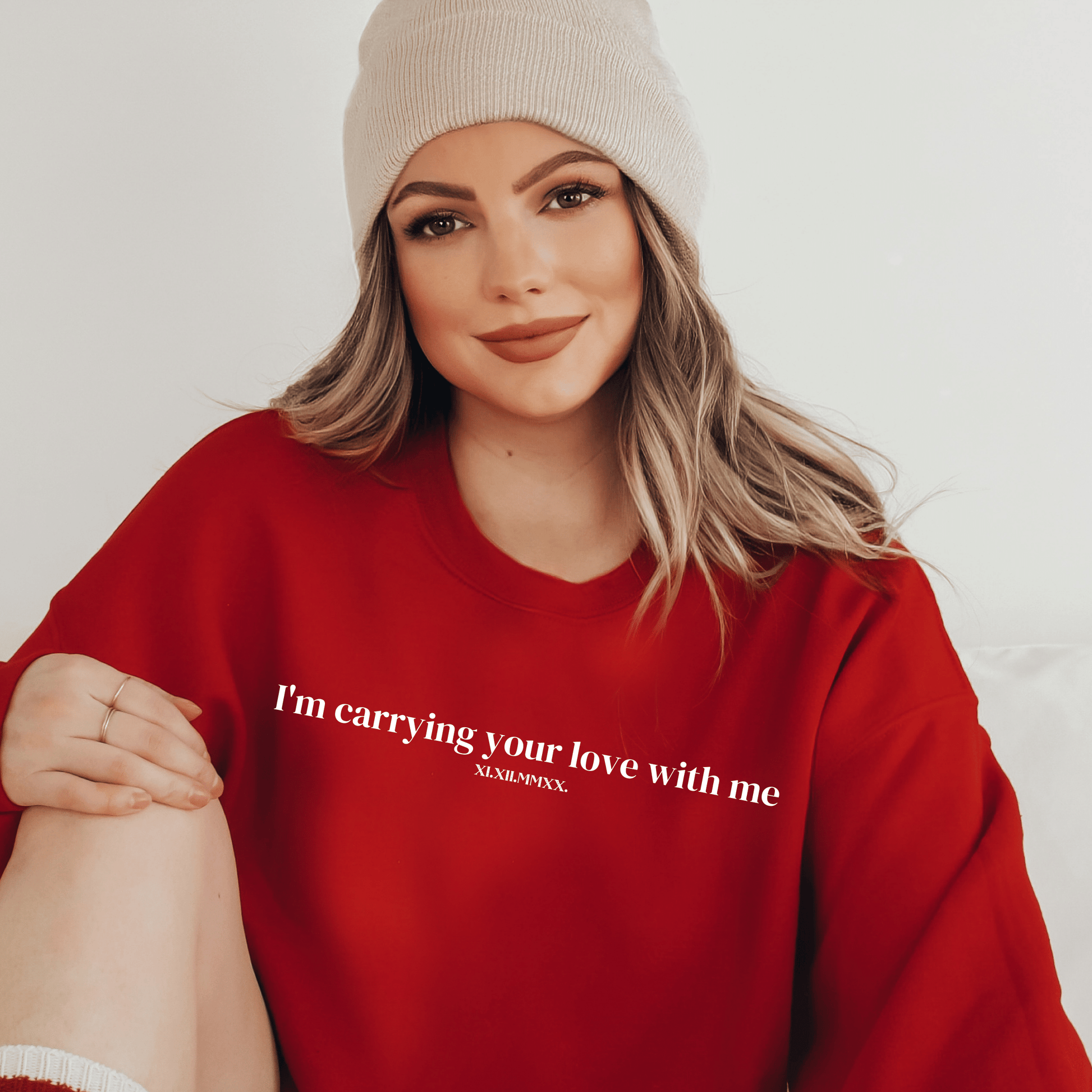 Embroidered Custom I'm Carrying Your Love With Me Sweatshirt - They Said It Studio