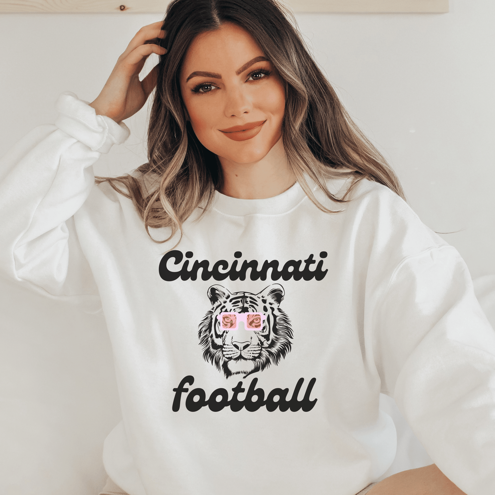 Cincinnati Football Tiger Crewneck Sweatshirt - Happy Place Studio