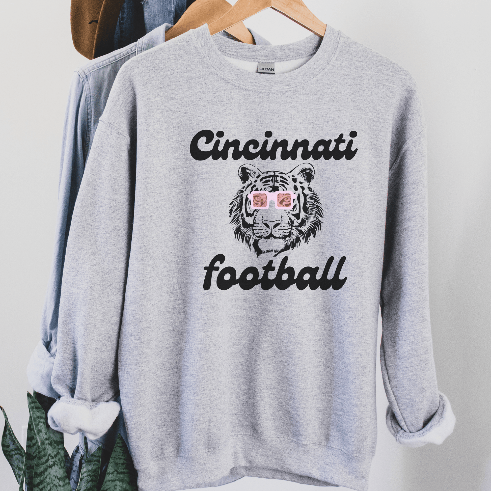 Cincinnati Football Tiger Crewneck Sweatshirt - Happy Place Studio
