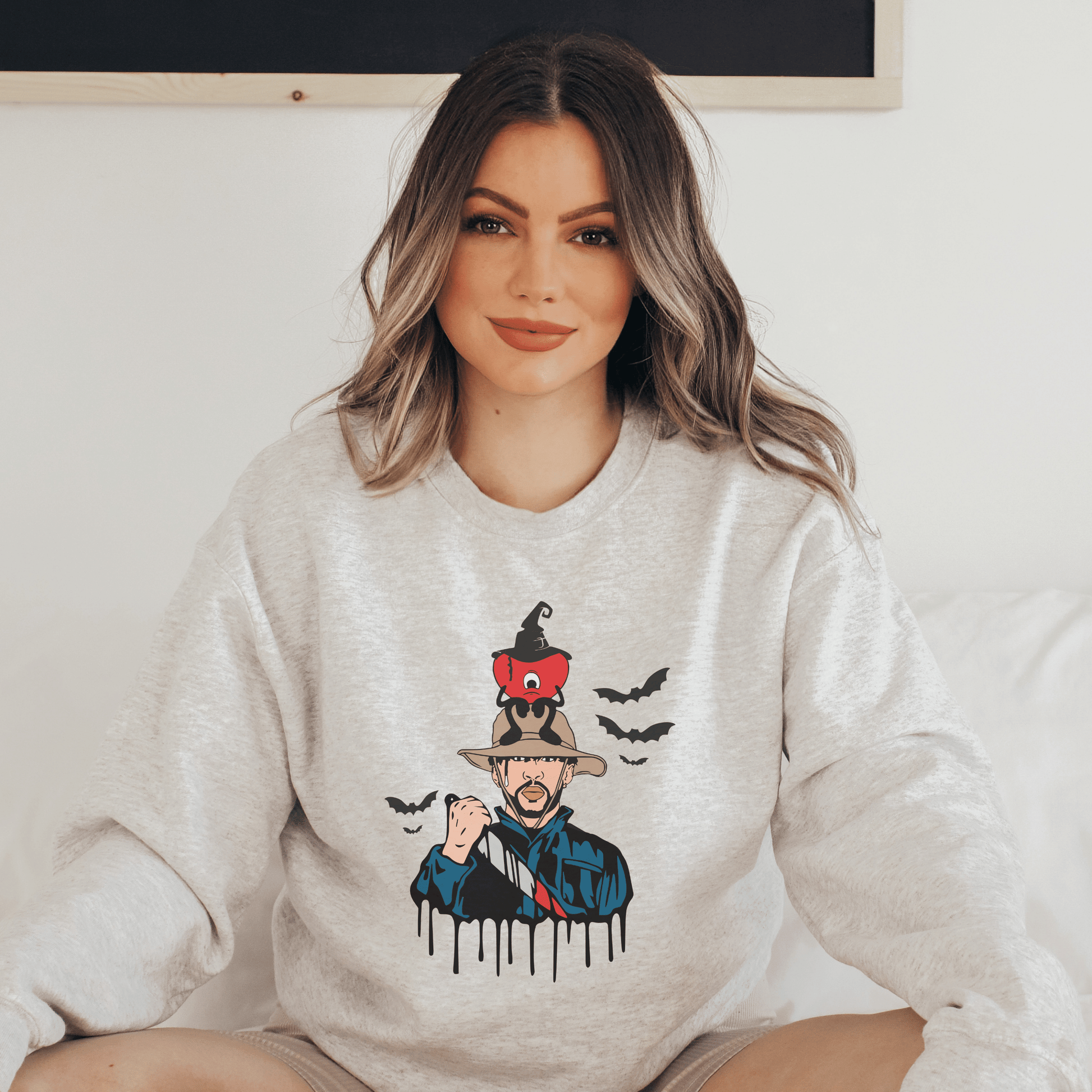 Bad Bunny Halloween Center Crewneck - Happy Place Studio