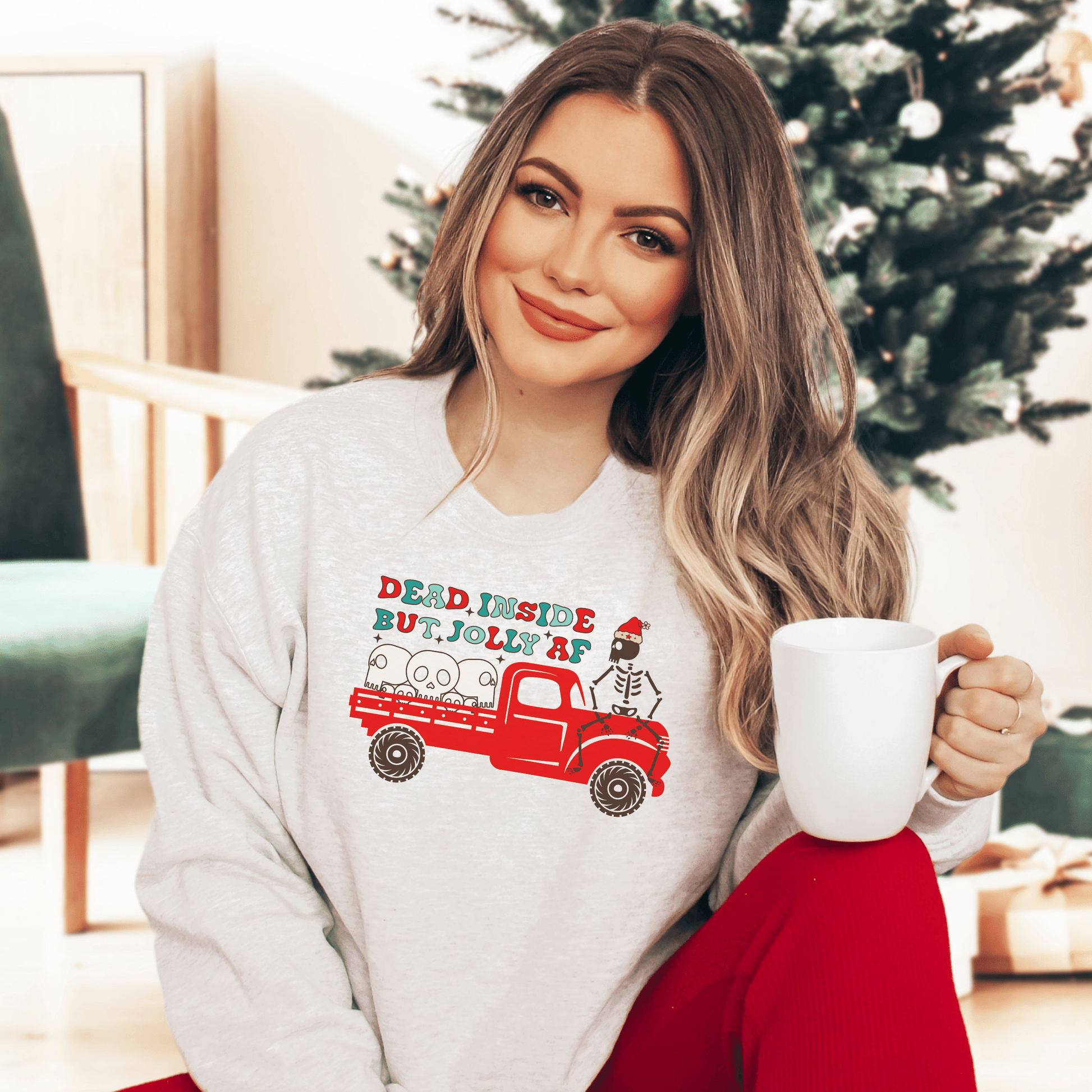 Dead Inside, but Jolly Sweatshirt - Happy Place Studio