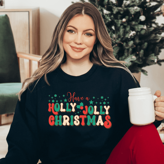 Holly Jolly Christmas Sweatshirt - Happy Place Studio