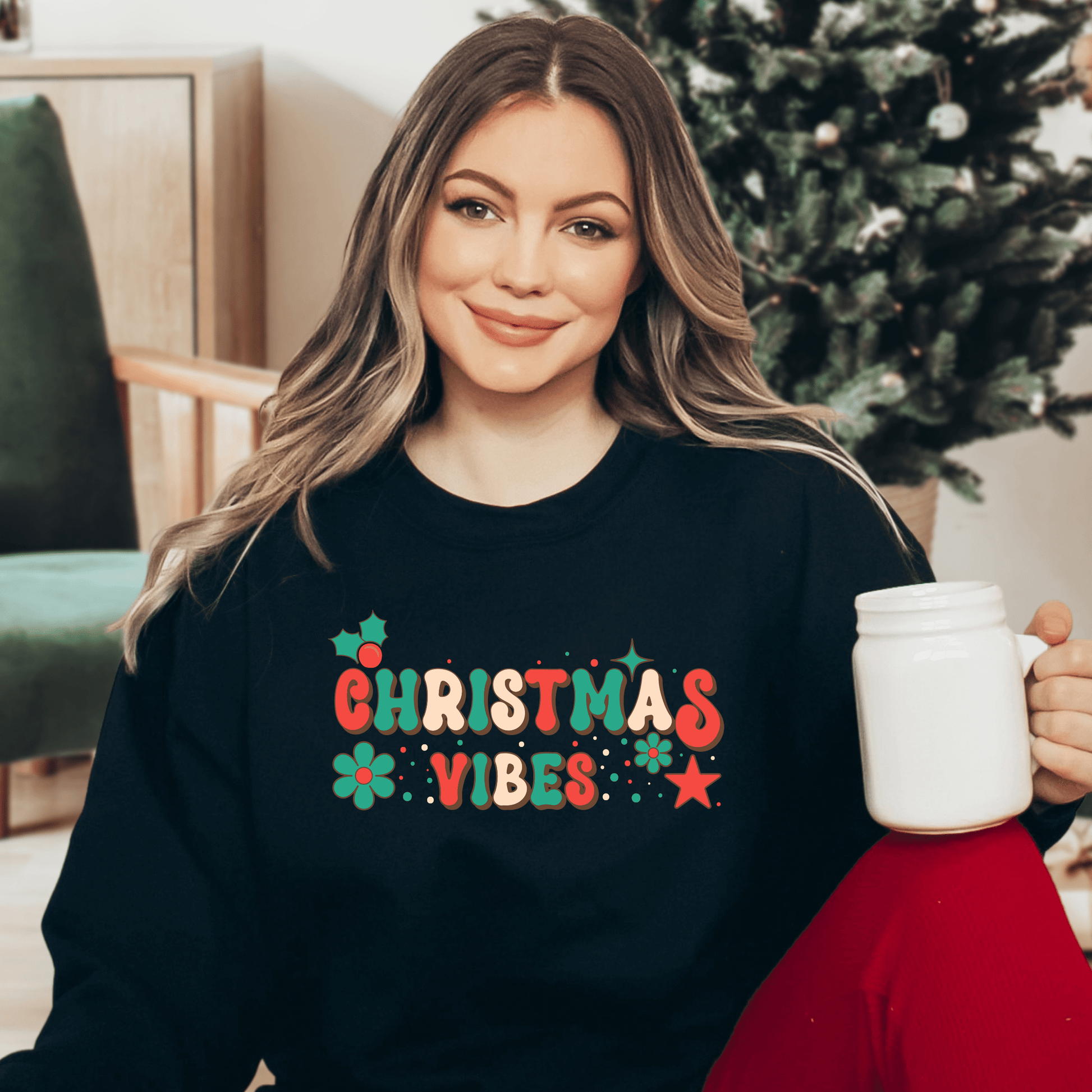 Christmas Vibes Sweatshirt - Happy Place Studio