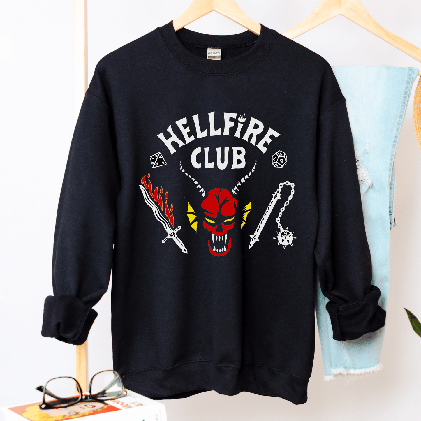 Black ST Crewneck Sweatshirt *NO QUOTE ON BACK* - Happy Place Studio