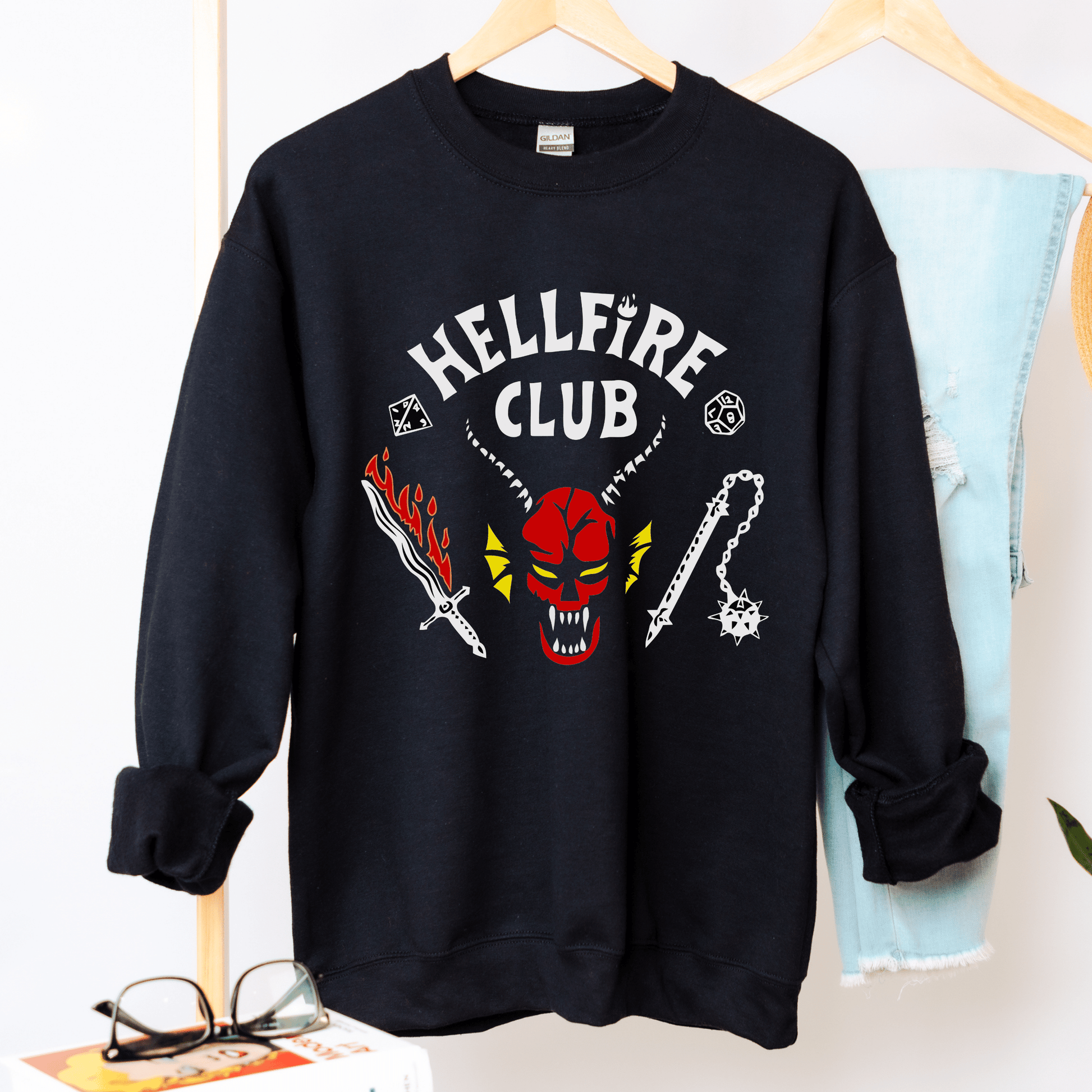 Black ST Crewneck Sweatshirt *NO QUOTE ON BACK* - Happy Place Studio
