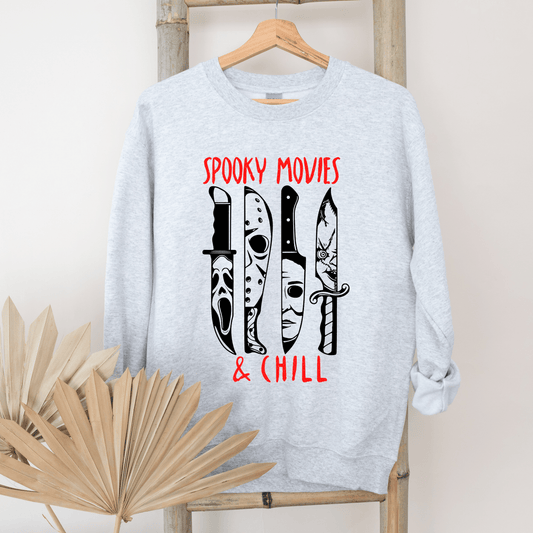 Spooky Movies & Chill Halloween Crewneck - Happy Place Studio