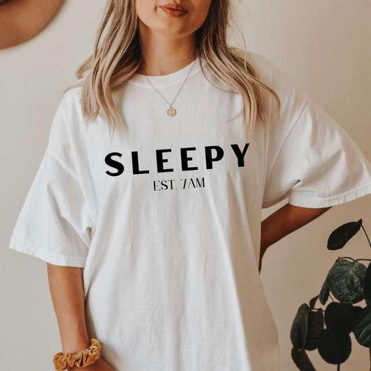 Sleepy Black Lettering Tshirt - They Said It Studio
