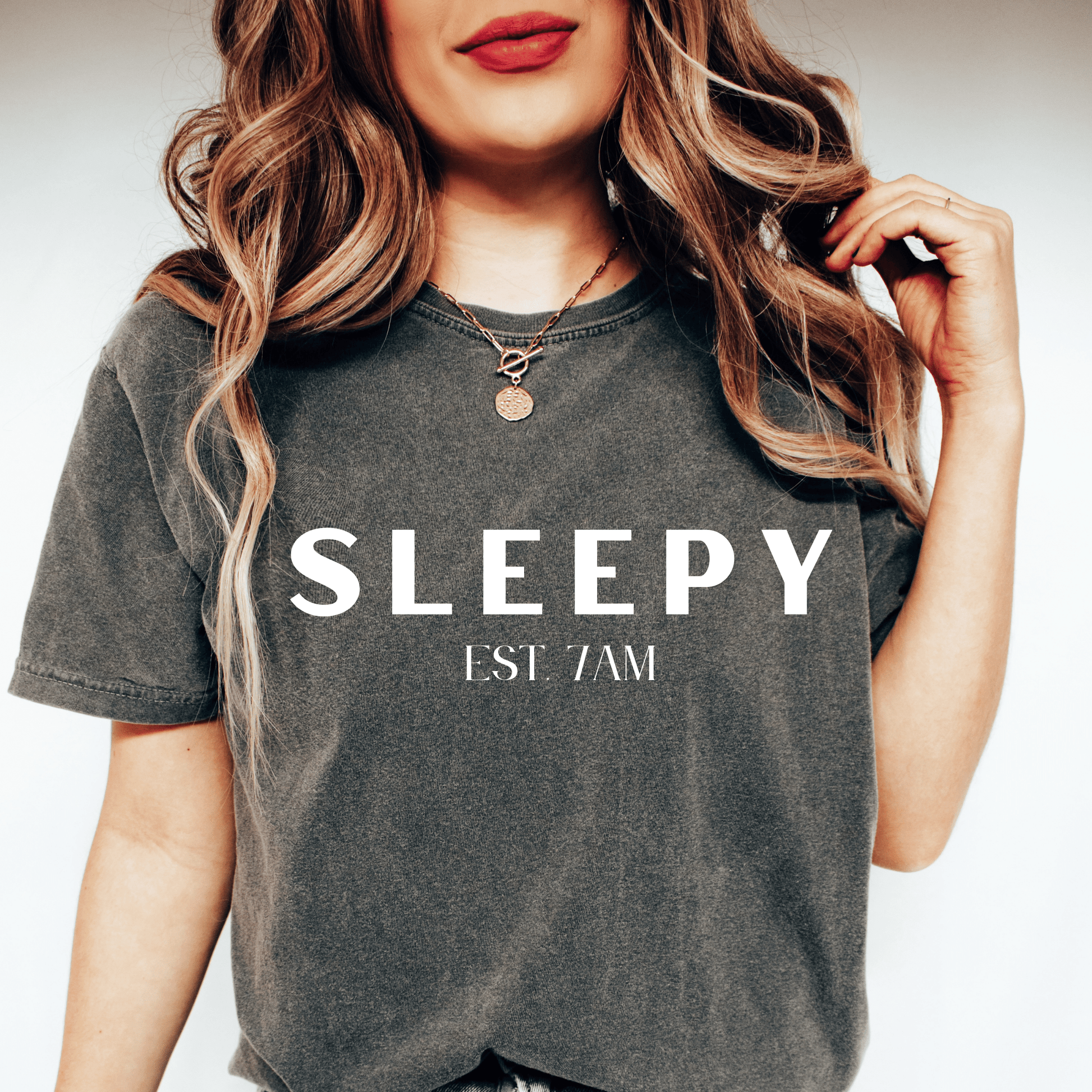 Sleepy White Lettering Tshirt - They Said It Studio