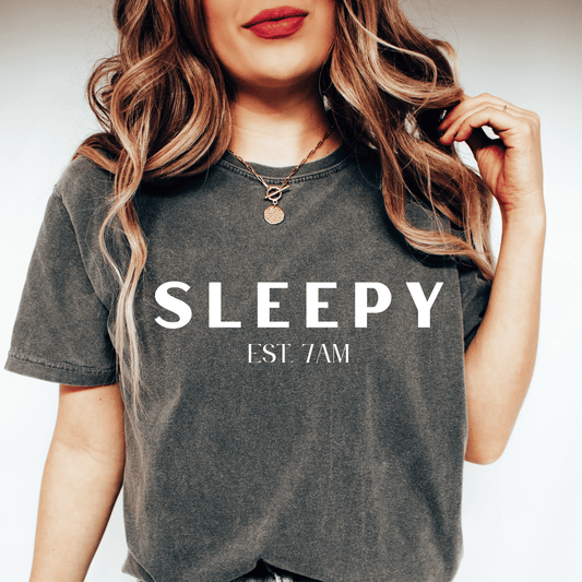 Sleepy White Lettering Tshirt - They Said It Studio
