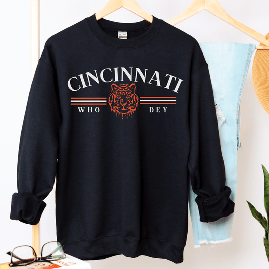Vintage Cincinnati Who Dey Crewneck Sweatshirt - Happy Place Studio