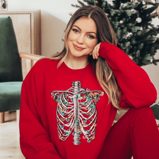 Christmas Ribcage Sweatshirt - Happy Place Studio