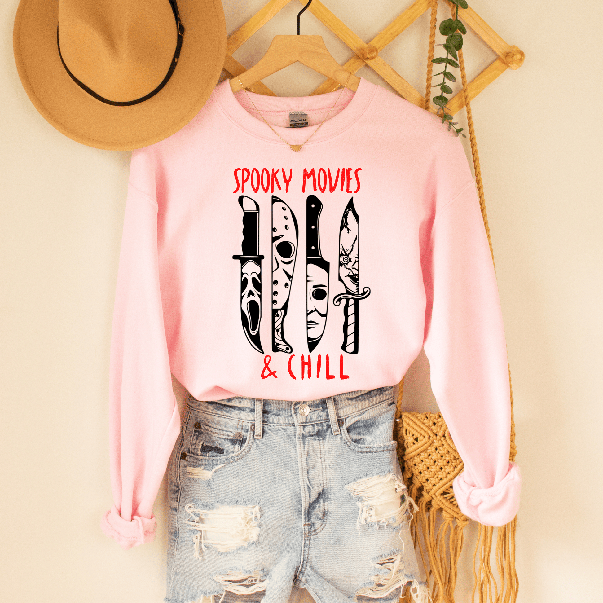 Spooky Movies & Chill Halloween Crewneck - Happy Place Studio