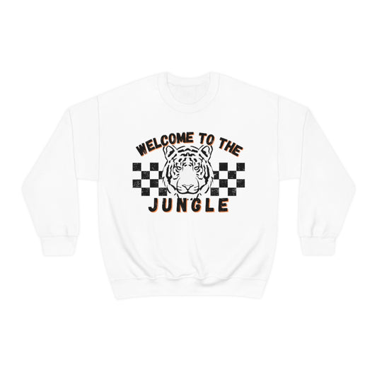 Welcome To The Jungle Checkered Crewneck Sweatshirt - Happy Place Studio
