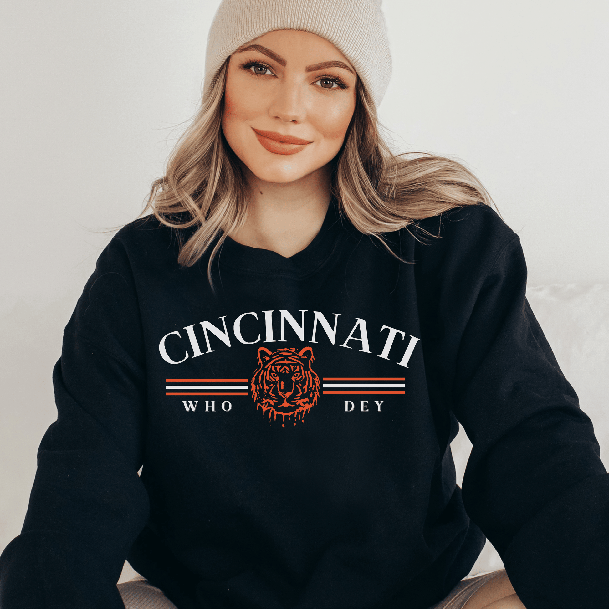 Vintage Cincinnati Who Dey Crewneck Sweatshirt - Happy Place Studio