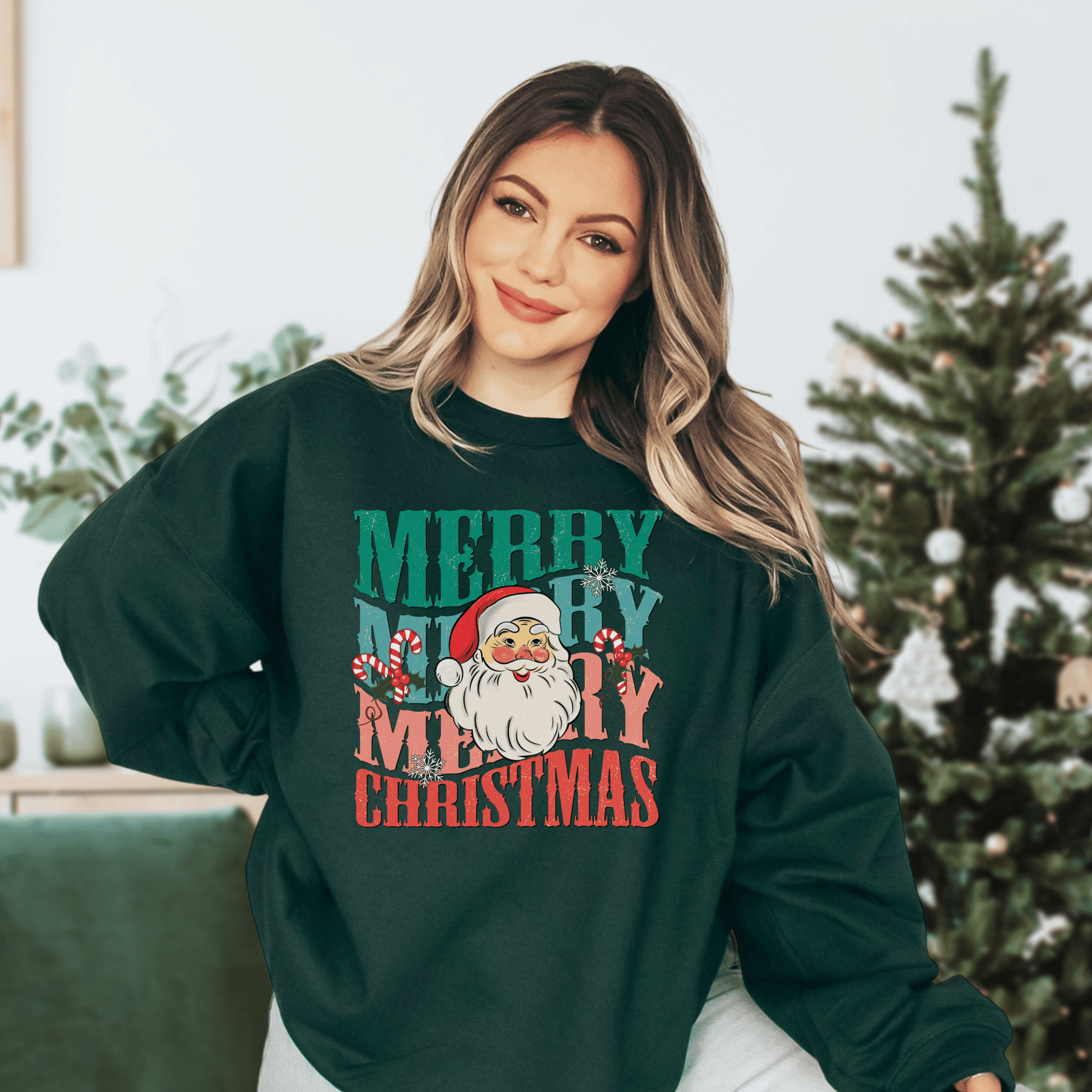 Vintage Merry Christmas Sweatshirt - Happy Place Studio