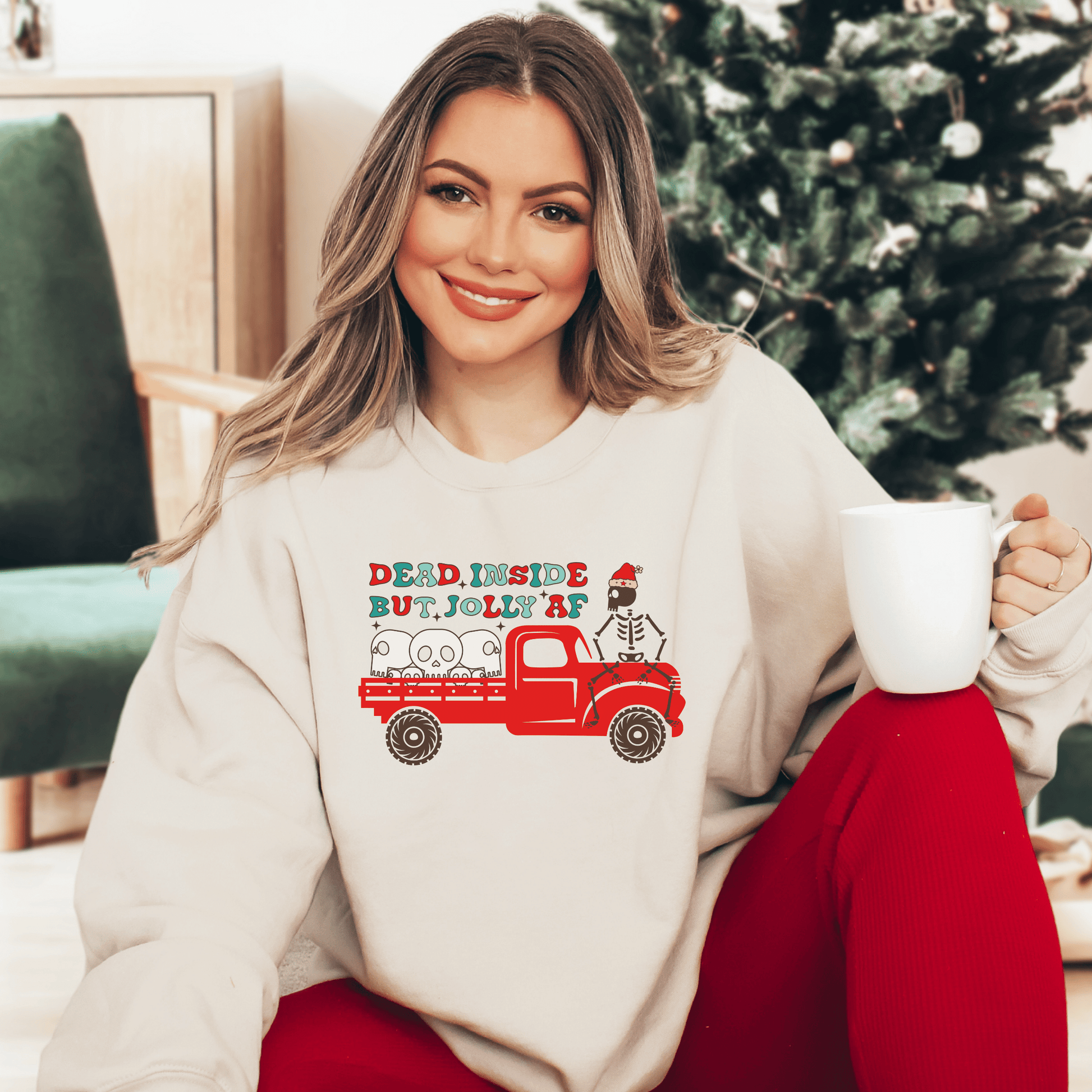 Dead Inside, but Jolly Sweatshirt - Happy Place Studio