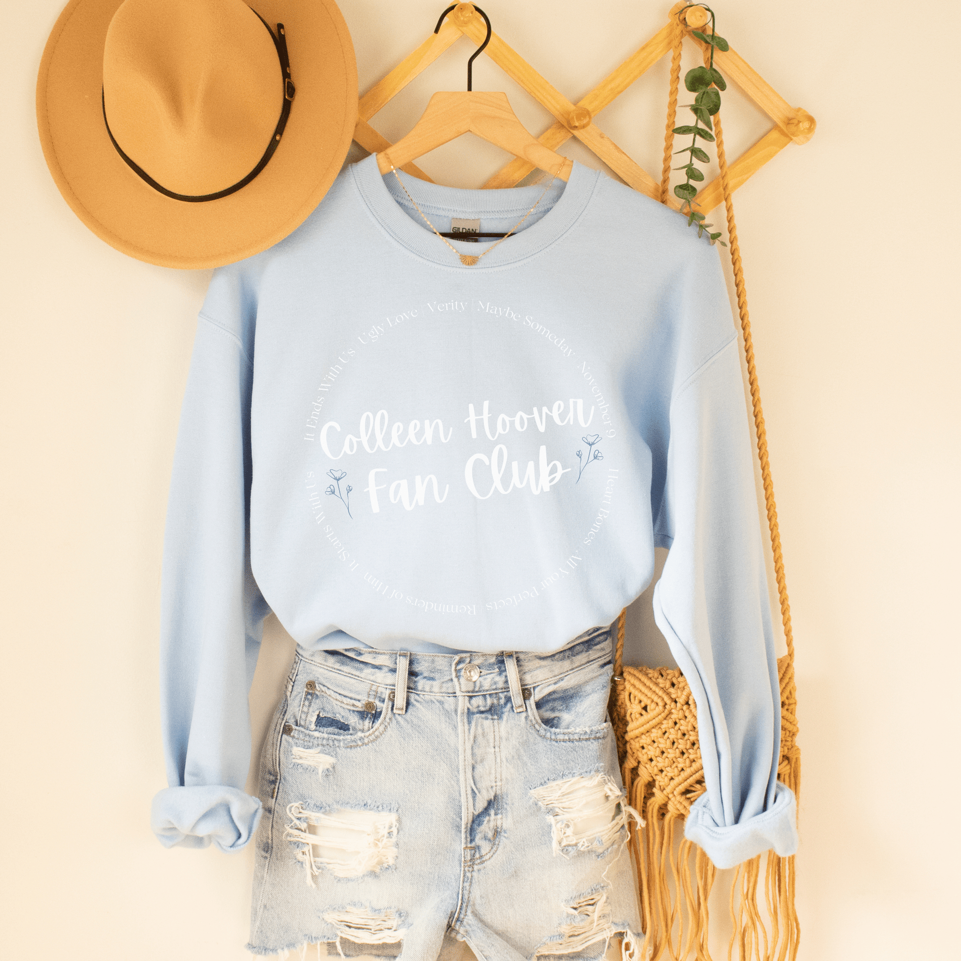 White Lettering Colleen Hoover Crewneck Sweatshirt - They Said It Studio