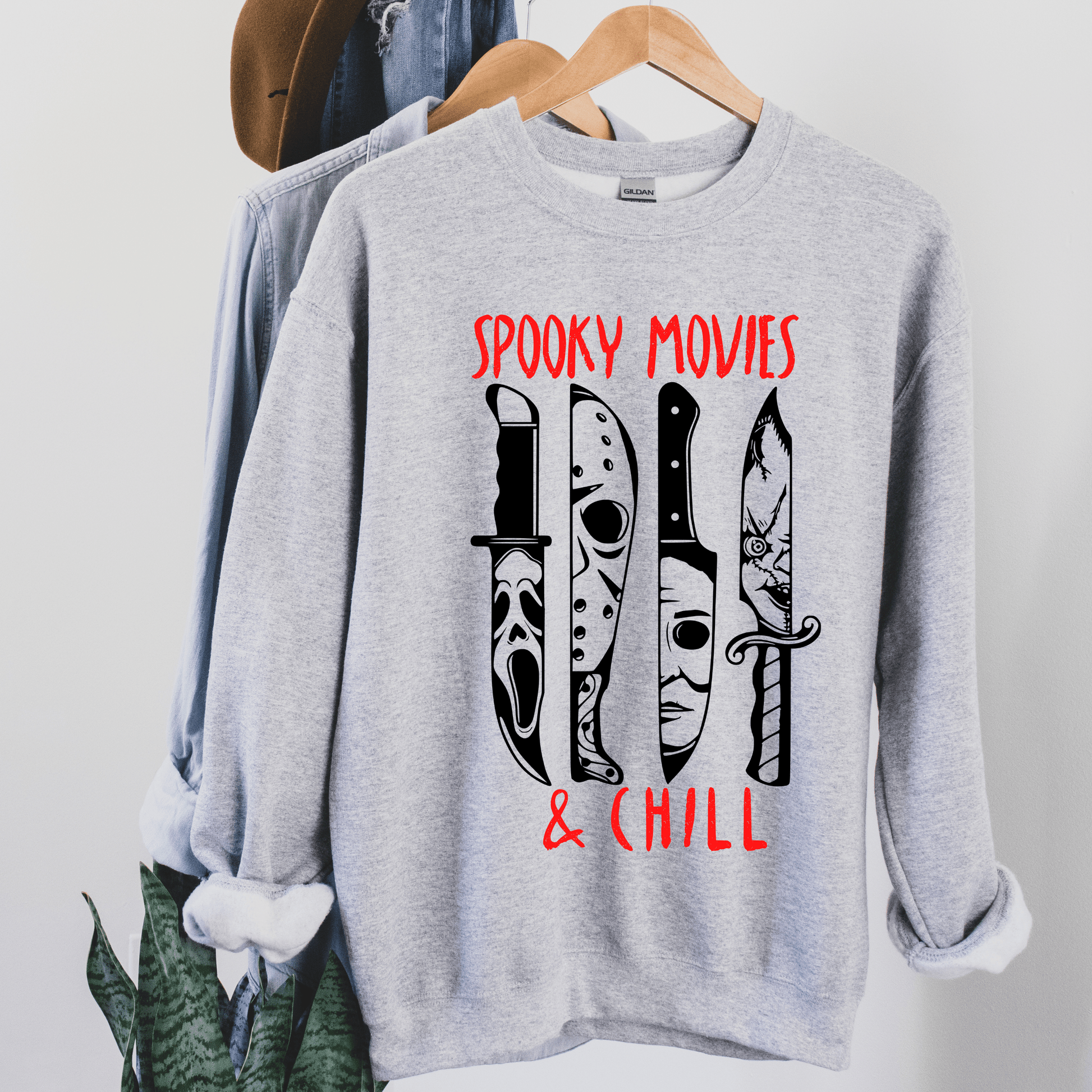 Spooky Movies & Chill Halloween Crewneck - Happy Place Studio