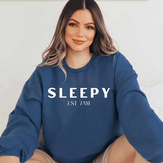 Sleepy White Lettering Crewneck Sweatshirt - They Said It Studio