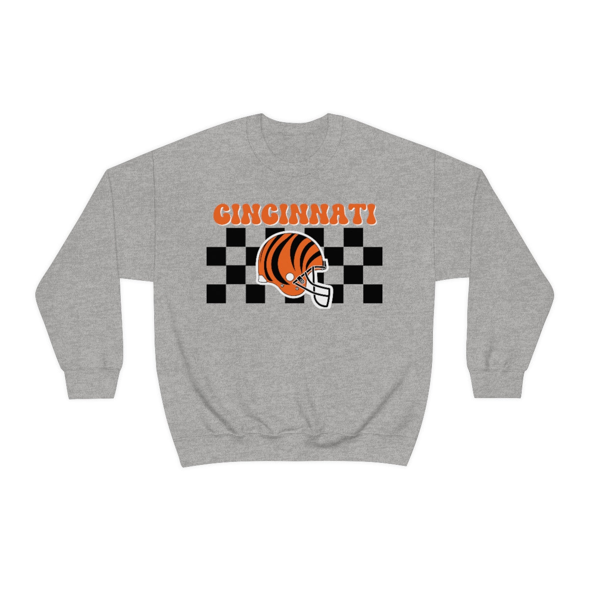Checkered Cincinnati Crewneck Sweatshirt - Happy Place Studio