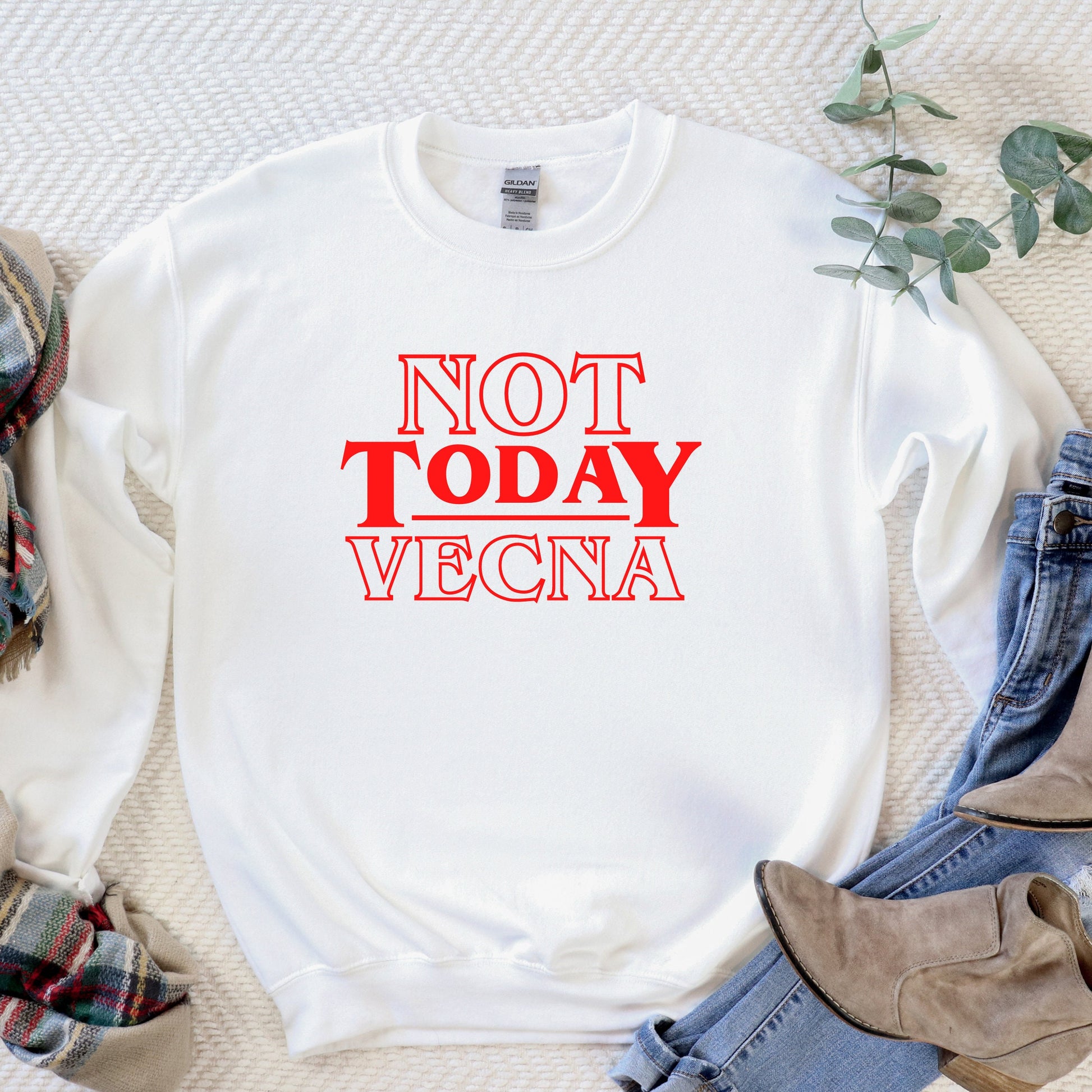 Not Today Vecna shirt, Stranger Gifts, Things shirt, Hawkins Sweatshirt, Upside Down - Happy Place Studio