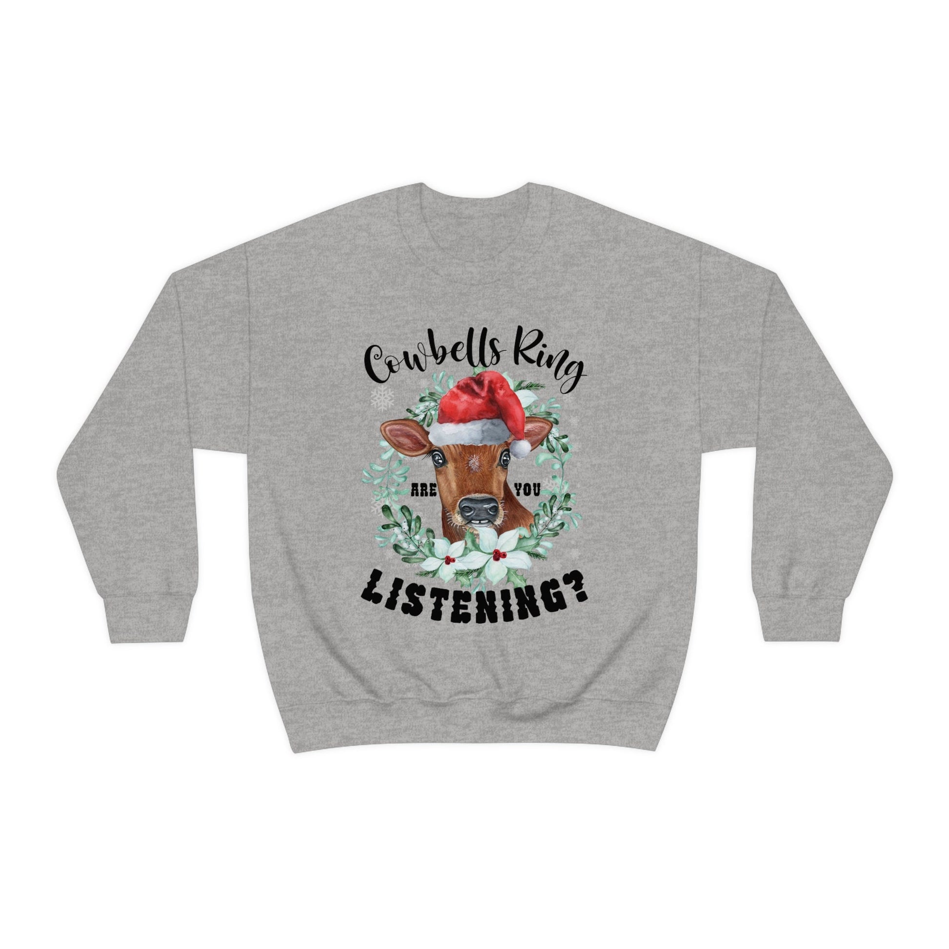 Christmas Cow Sweatshirt, Funny Cow Sweatshirt , Gift for Cow Lover, Gift for Farmer, Cow Sweater, Merry Christmoos, Christmas Gift - Happy Place Studio