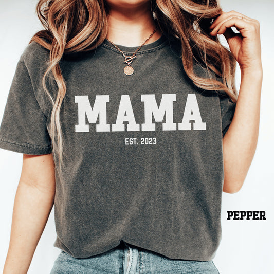 MAMA Comfort Colors Shirt, Mothers Day Mama gift, Gift for Nana, Gift for Mom, Mom Tshirt, Gigi Mimi Gift, Shirt for Mom, Mothers Da - Happy Place Studio